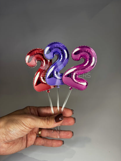 Foil Balloon Number Cake Topper