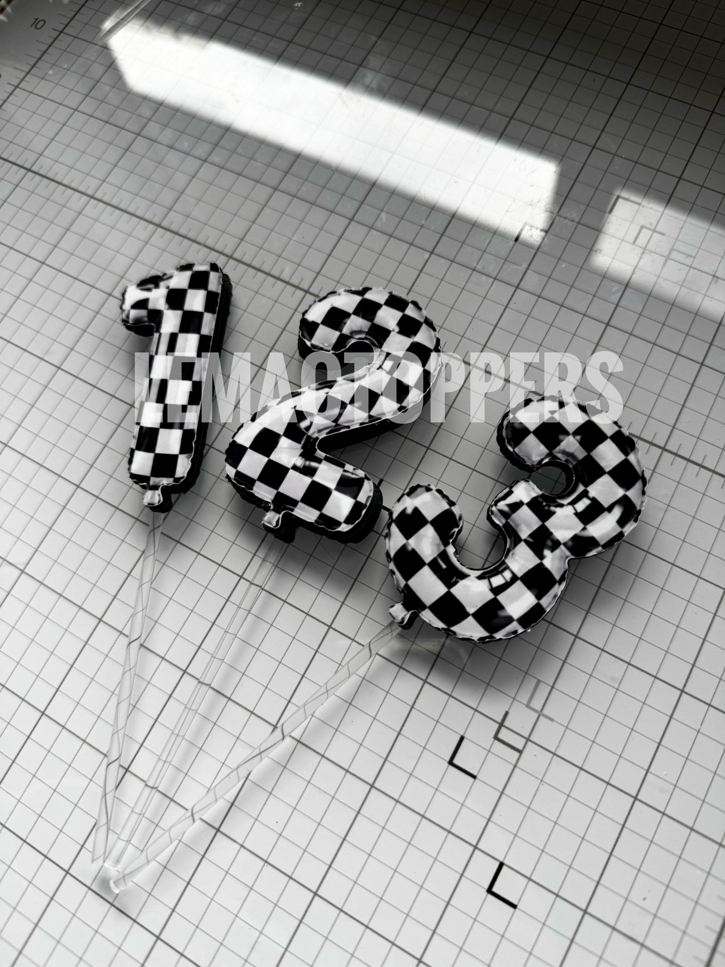 Racecar Balloon Number Cake Topper