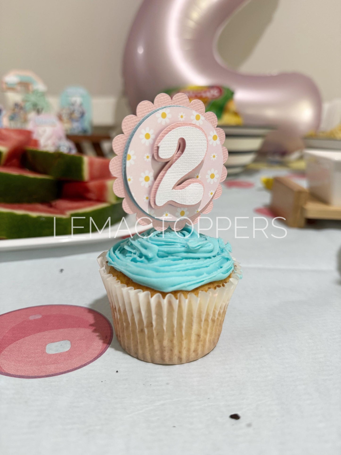 Pastel Daisy Cupcake Toppers