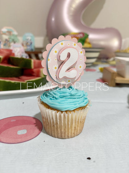 Pastel Daisy Cupcake Toppers
