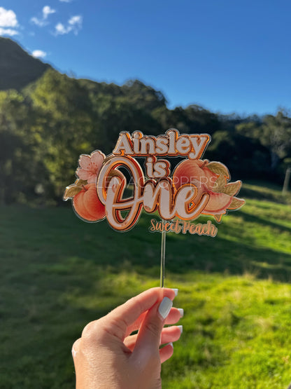 One Sweet Peach Cake Topper
