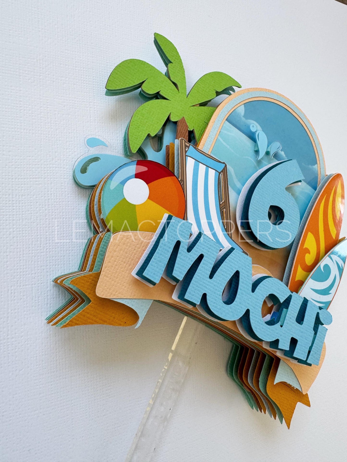 Splash into six Cake Topper