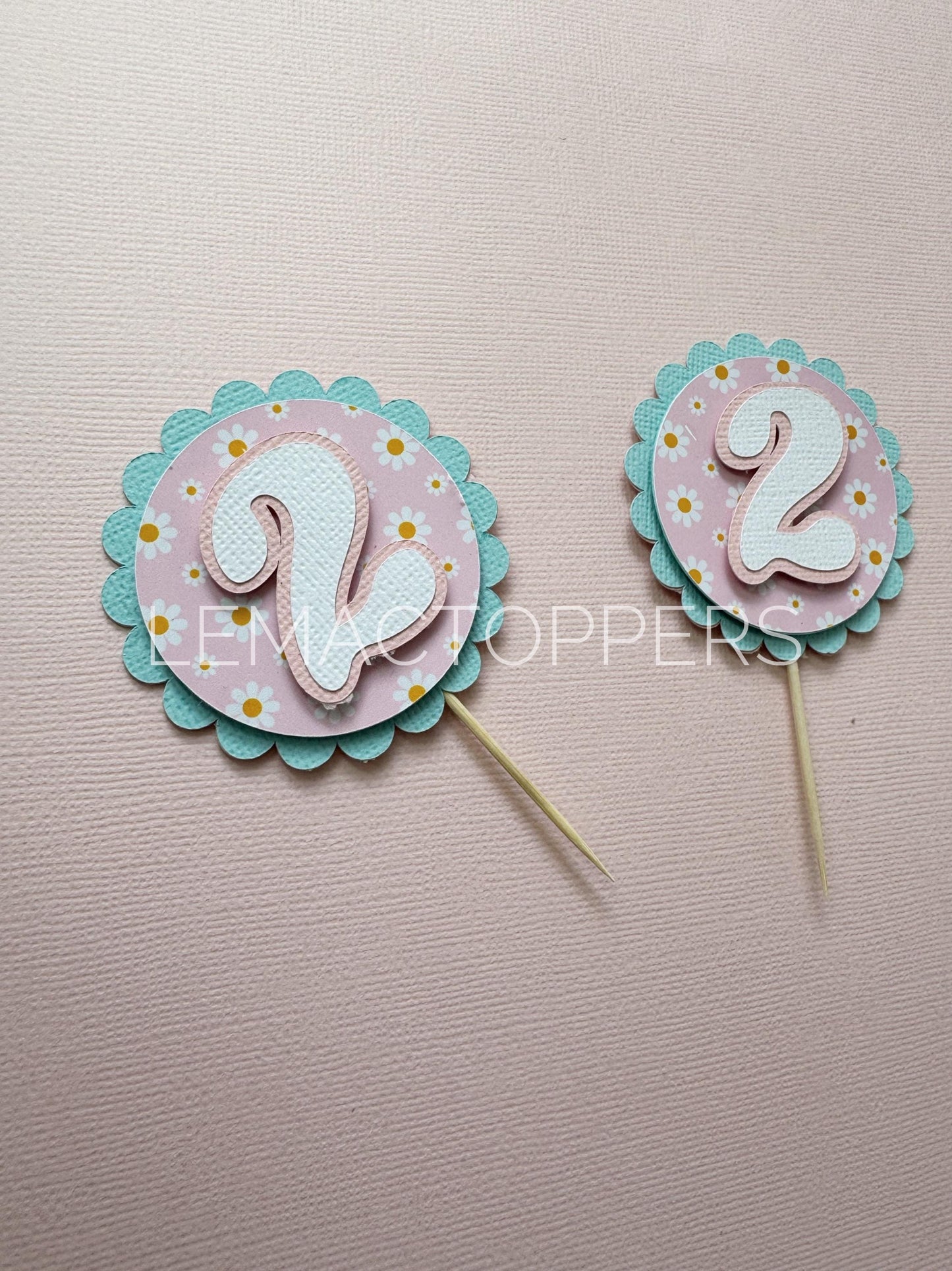 Pastel Daisy Cupcake Toppers