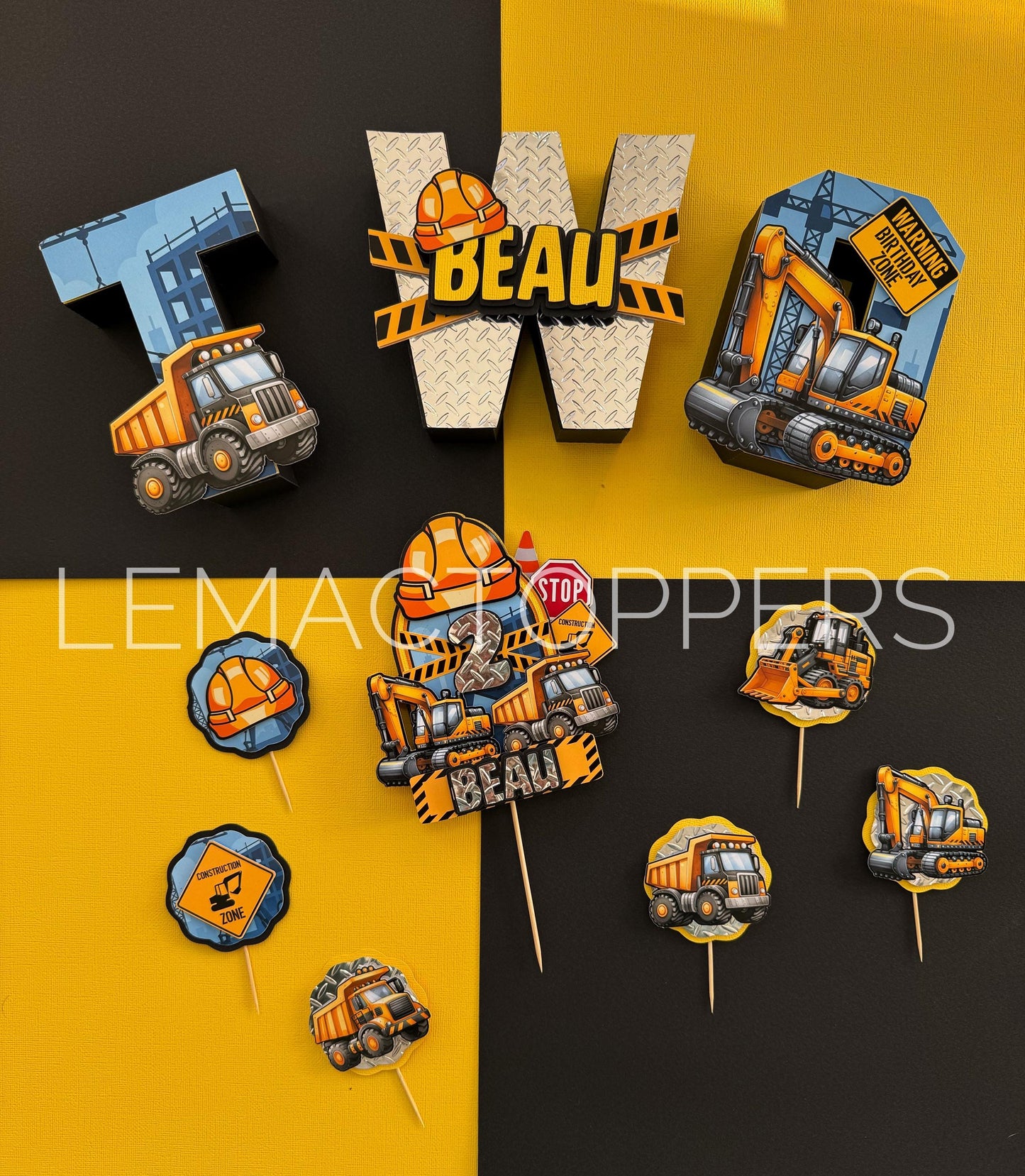 Construction Cupcake Toppers