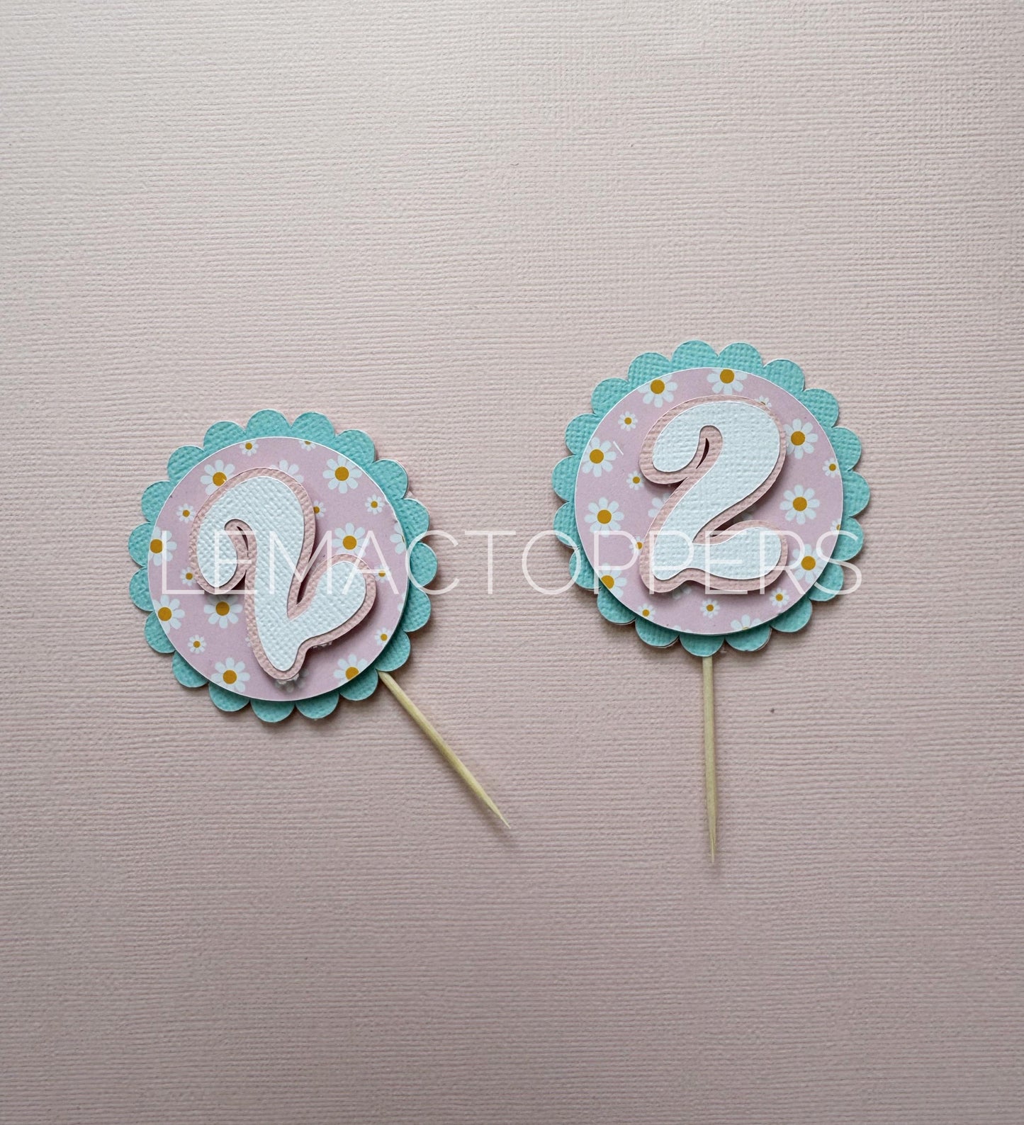 Pastel Daisy Cupcake Toppers