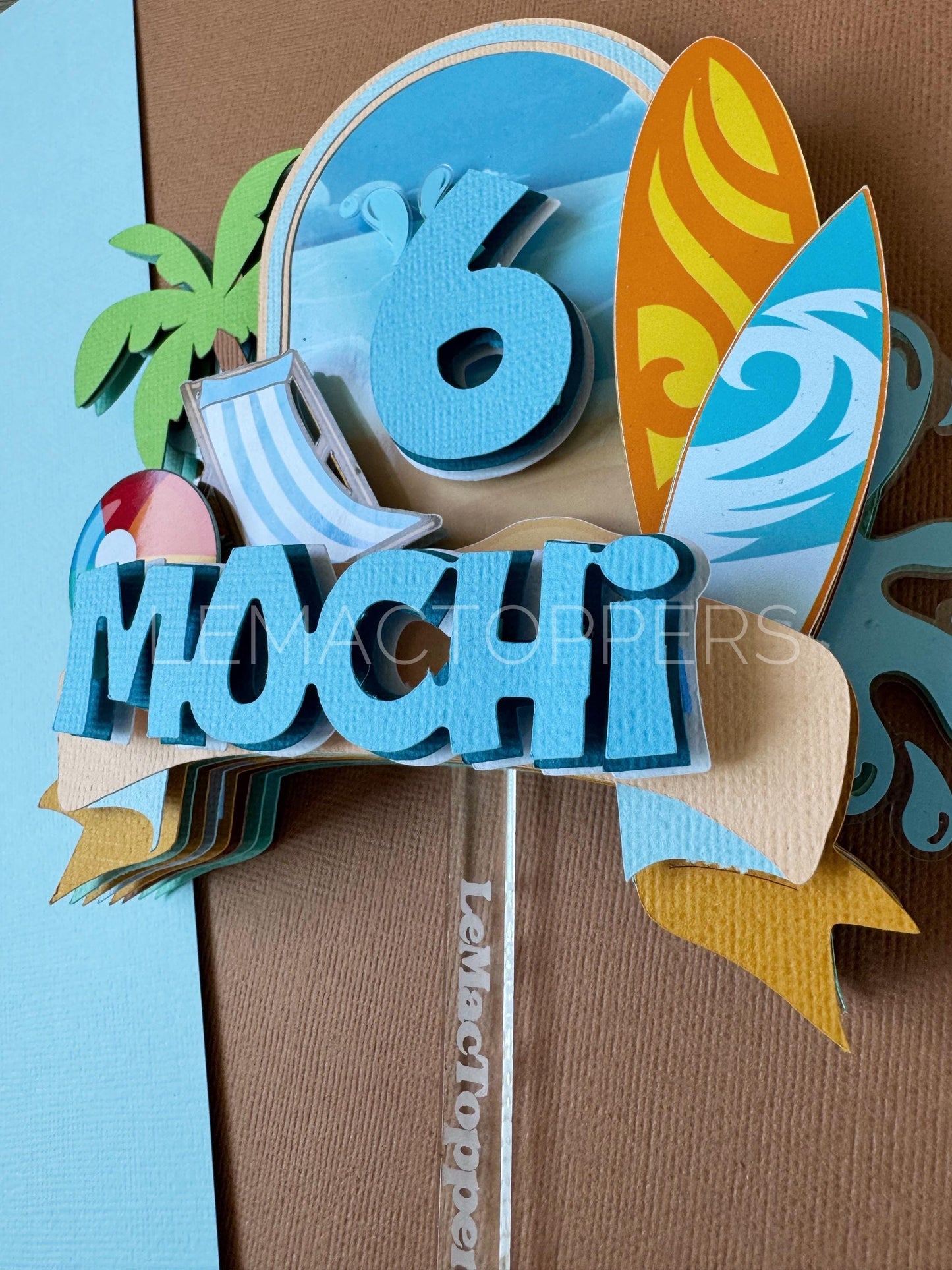 Splash into six Cake Topper