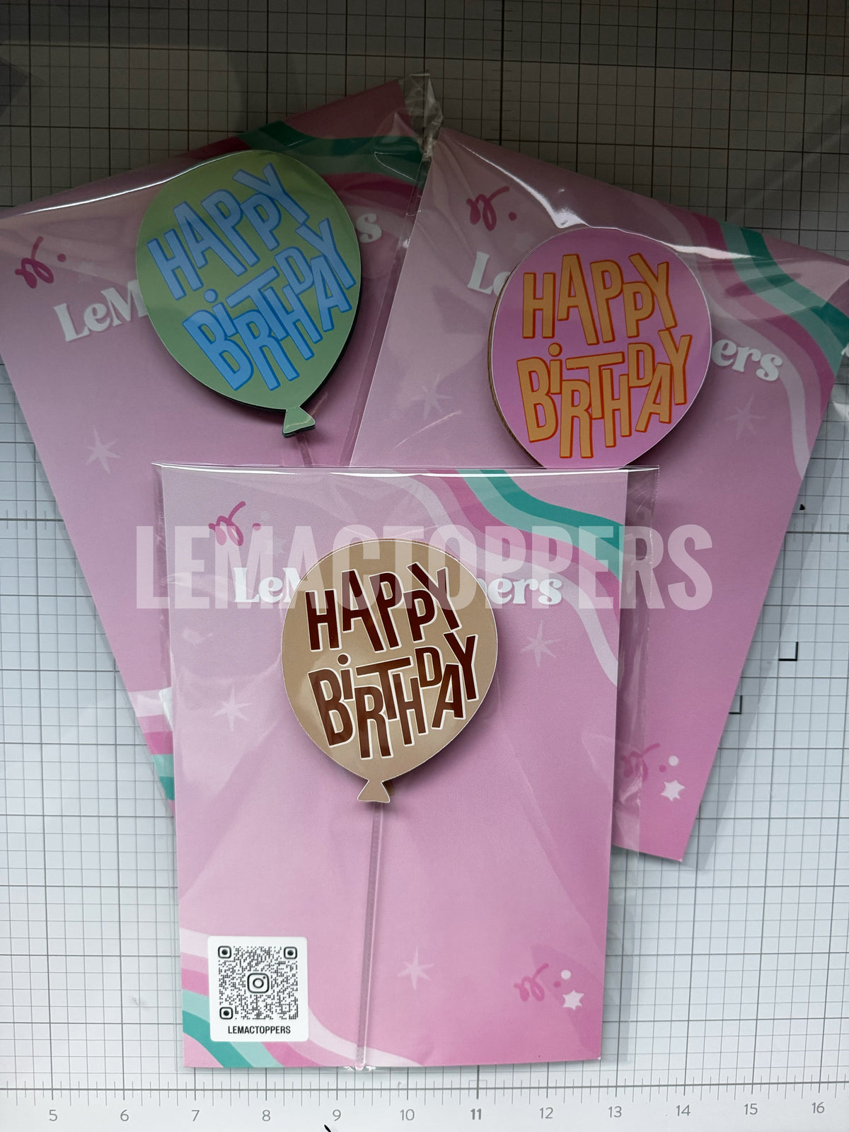 Happy birthday balloon Cake Topper