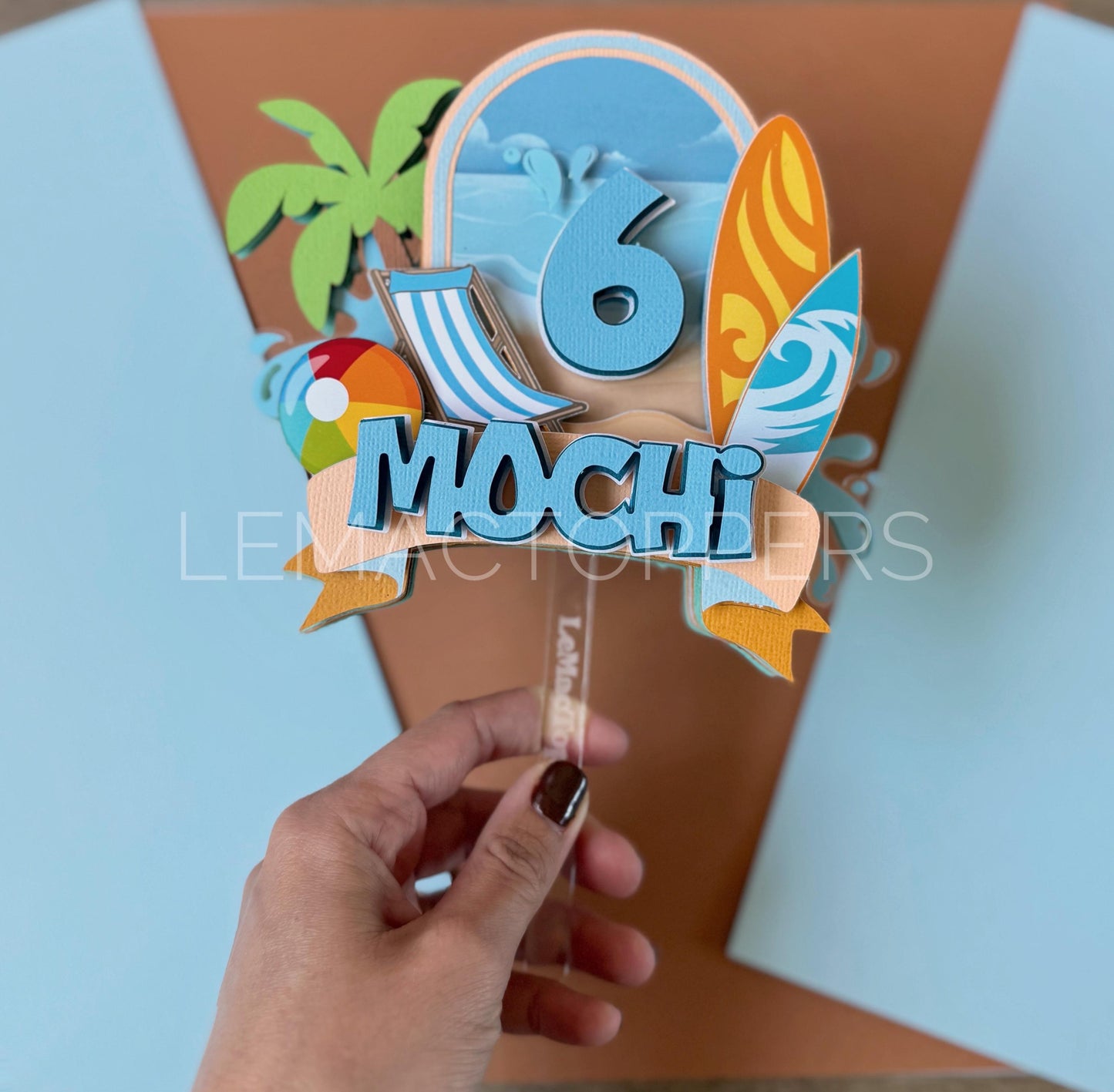 Splash into six Cake Topper