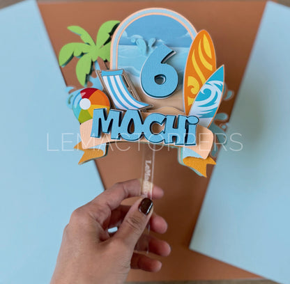 Splash into six Cake Topper
