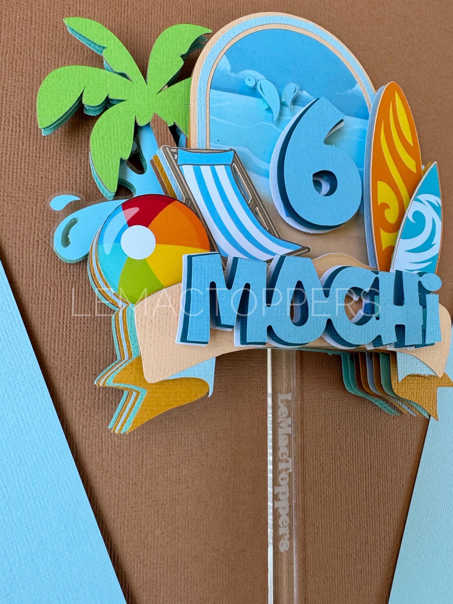 Splash into six Cake Topper