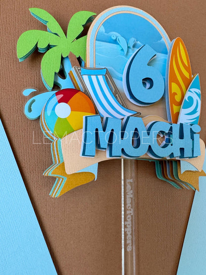 Splash into six Cake Topper