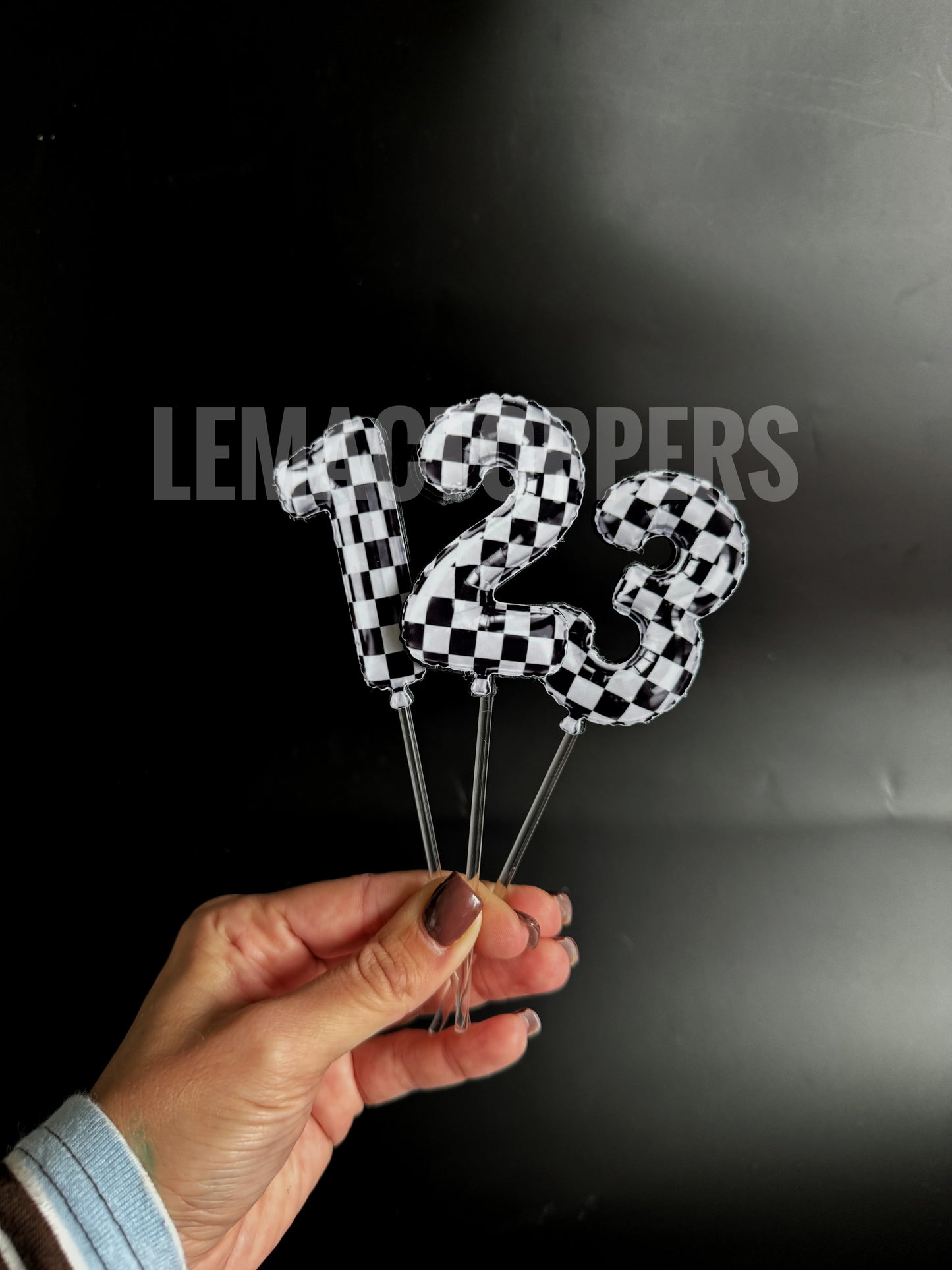 Racecar Balloon Number Cake Topper