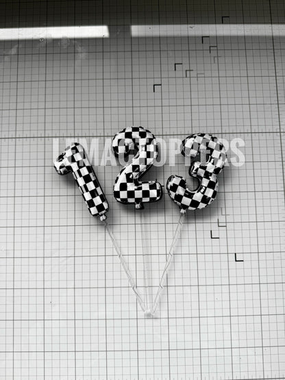 Racecar Balloon Number Cake Topper