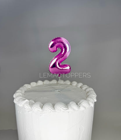 Foil Balloon Number Cake Topper