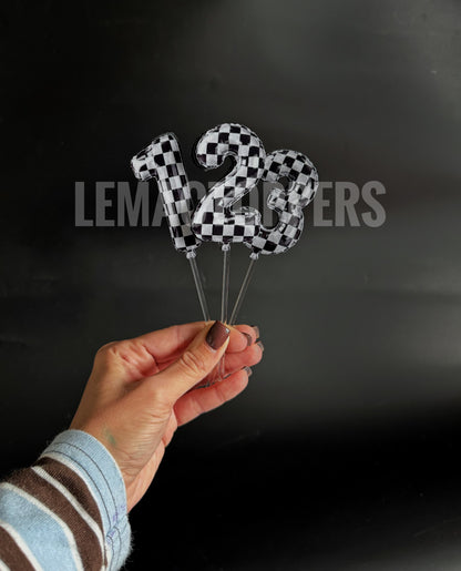 Racecar Balloon Number Cake Topper