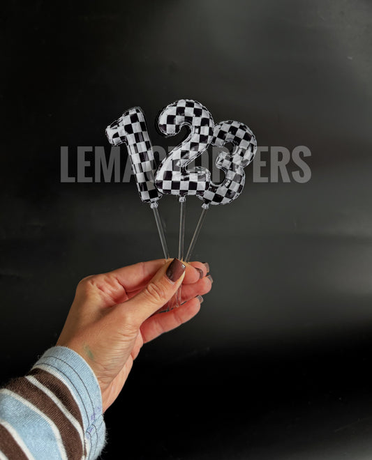 Racecar Balloon Number Cake Topper