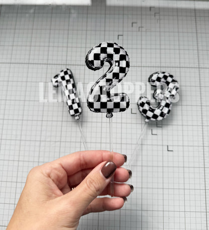 Racecar Balloon Number Cake Topper