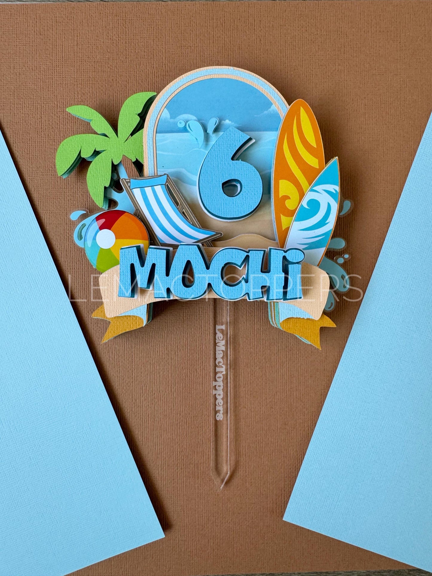 Splash into six Cake Topper