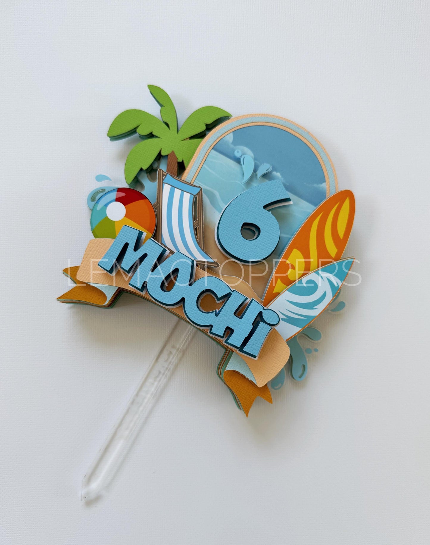 Splash into six Cake Topper