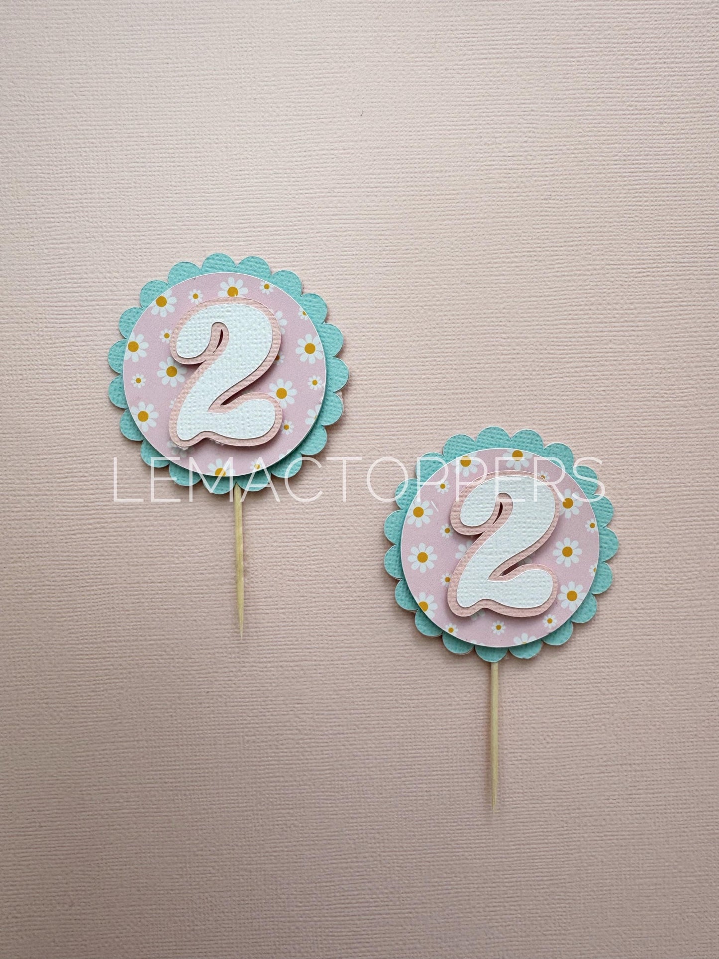 Pastel Daisy Cupcake Toppers