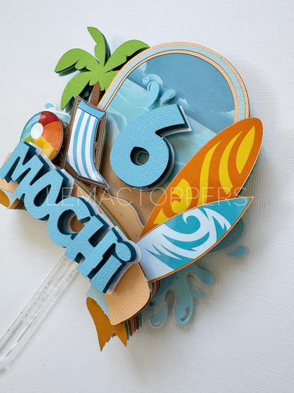Splash into six Cake Topper