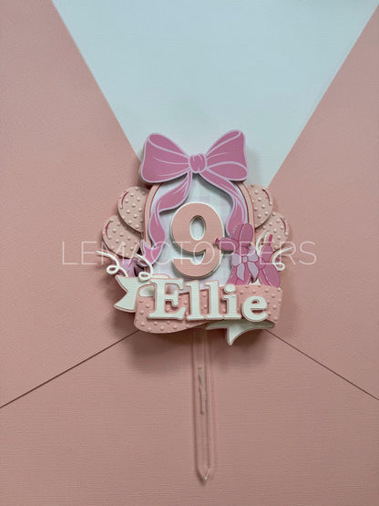 Pink Bow Cake Topper